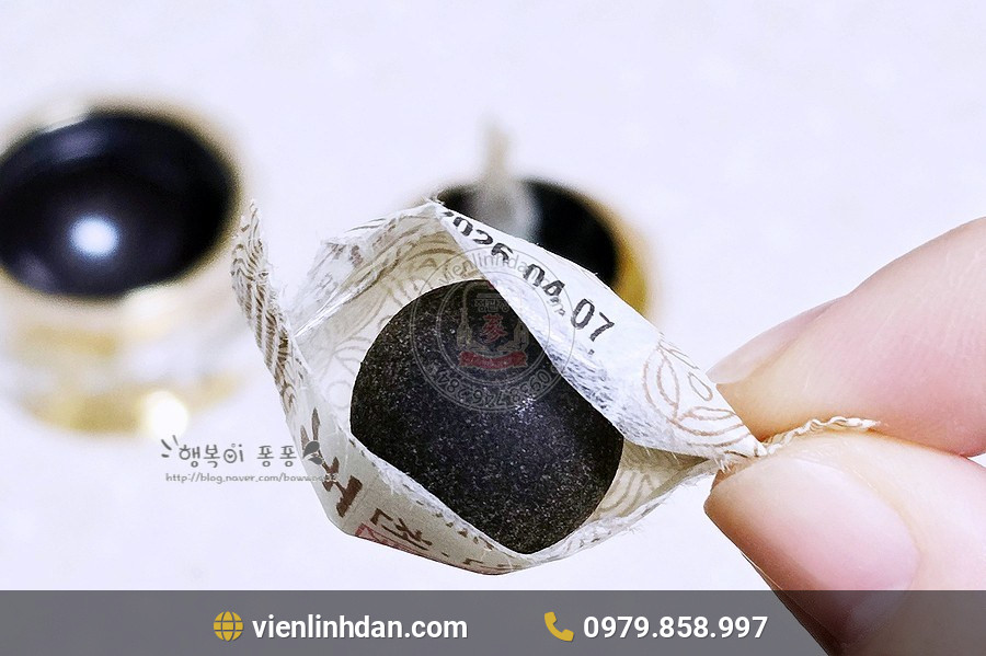chi tiết hộp Viên Linh Đan KGC Jung Kwan Jang Hwang Jin Dan Cheon